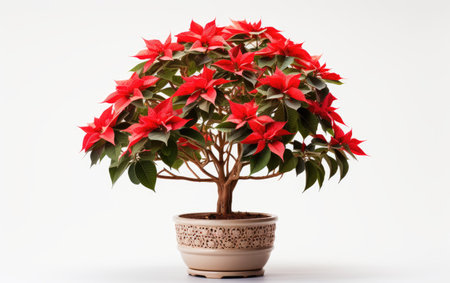 Attractive Colorful Poinsettia Tree Isolated On White Backgroundの素材