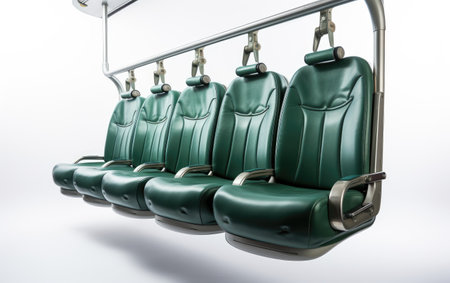 Collection of New Tram Passenger Seating Isolated On White Backgroundの素材