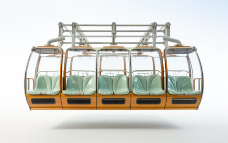 Fascinating New Tram Passenger Seating Isolated On White Backgroundの素材