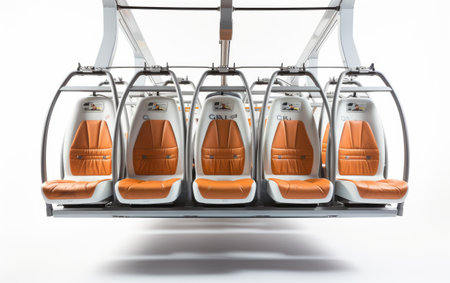 Collection of Colorful Tram Passenger Seating Isolated On White Backgroundの素材