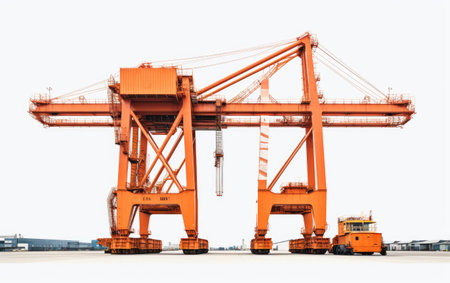 Beautiful Port Crane Isolated On White Backgroundの素材