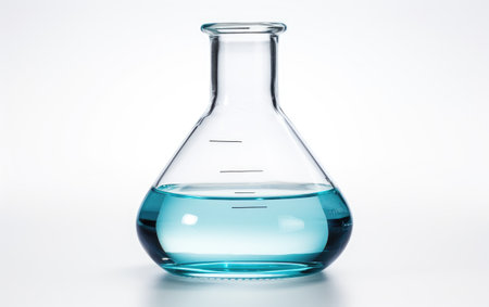 Unleashing Experimentation Potential Lab Flask Isolated on White Backgroundの素材