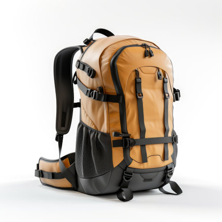 Camera Backpack for Adventure Photography on White or PNG Transparent Backgroundの素材