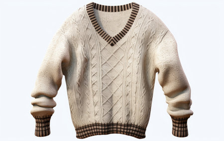 Timeless Comfort Veneck Sweater Fashion Staple on a White or Clear Surface PNG Transparent Backgroundの素材