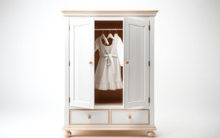 A Real Photo Showcase of an Adorable Baby Armoire for Nursery Storage Isolated on a Transparent Background PNG.の素材