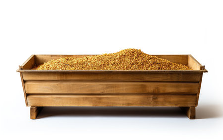 A Real Photo Showcase of an Isolated Feed Trough for Livestock Isolated on a Transparent Background PNG.の素材