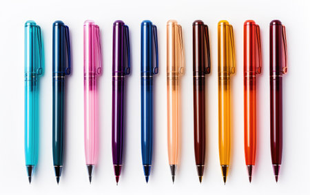 A Real Photo Showcase of Isolated Gel Pens for Artistic Expression Isolated on a Transparent Background PNG.の素材