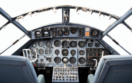 A Visual Exploration of Efficiency and Organization with the Aviation Cockpit Organizer Isolated on a Transparent Background PNG.の素材