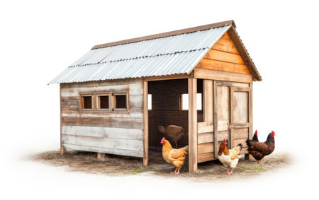 A Charming Photo of the Chicken Coop Isolated on a Transparent Background PNG.の素材