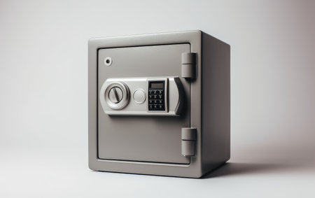 The Technology of a Digital Keypad Safe in a Single Frame Isolated on a Transparent Background PNG.の素材