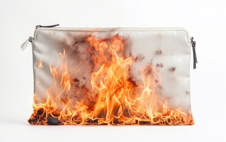 Capturing the Essence of the Fireproof Document Bag in a Photo Isolated on a Transparent Background PNG.の素材