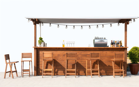 A Photo Journey of the Outdoor Bar Set Isolated on a Transparent Background PNG.の素材