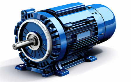 Efficiency in Rotation Realistic Depiction of the Reluctance Motor on White or PNG Tarnsparent Backgroundの素材