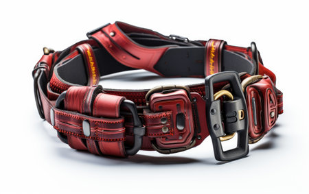 Firefighter Equipment Tool Utility Belt on White or PNG Transparent Backgroundの素材