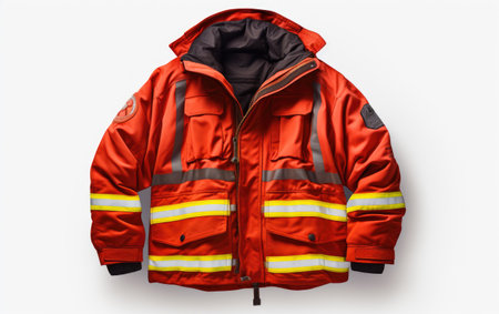 Fire Equipment Protection Hose Jacket on White or PNG Transparent Backgroundの素材