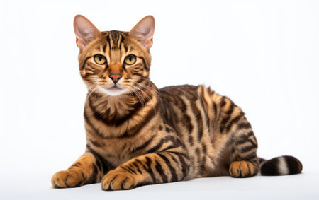 Bengal Cat Patterned Coat Isolated on White Backgroundの素材