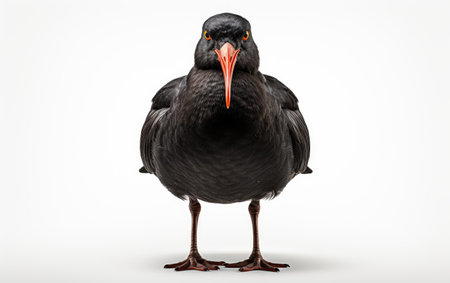 Black Oystercatcher Coastal Habitat Adaptability Isolated on White Backgroundの素材