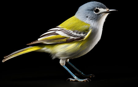 Blue Headed Vireo Bird Melodious Song Isolated on White Backgroundの素材