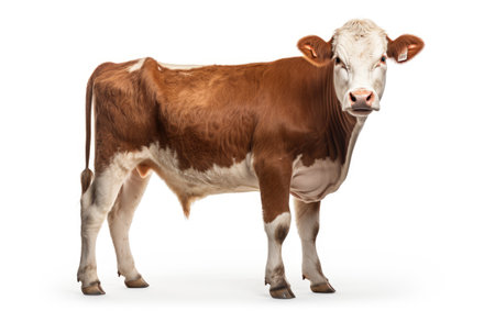 Hereford Cattle Hardiness and Distinctive Isolated on White Backgroundの素材