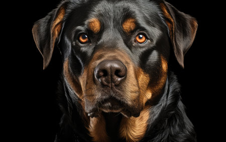 Rottweiler Protective instincts Dog Isolated on White Backgroundの素材