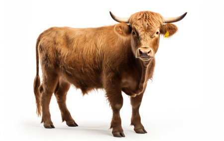 Tarentaise Cattle Robust Heritage Isolated on White Backgroundの素材
