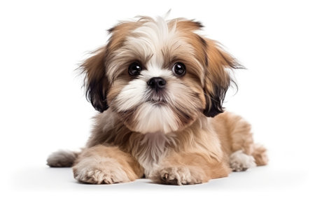 Shih Tzu Affectionate charm Dog Isolated on White Backgroundの素材