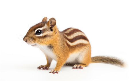 Chipmunks Energetic Forest Foragers Isolated on White Backgroundの素材