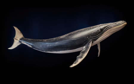 Baleen Whales Mighty Ocean FilterFeeders Isolated on White Backgroundの素材