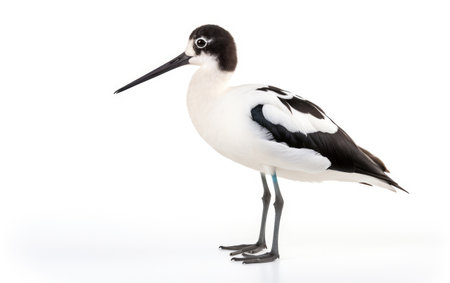 Avocets Graceful Bird Isolated on White Backgroundの素材