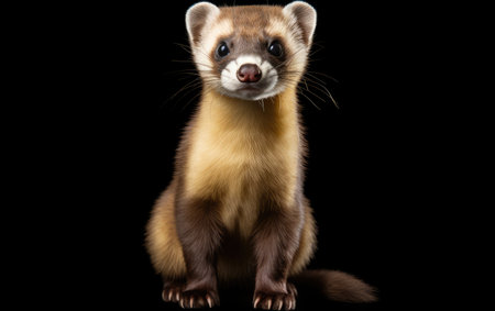 Black Footed Ferrets Isolated on White Backgroundの素材