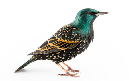 European Starling Bird Isolated on White Backgroundの素材