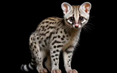 Genet Wild Cat Isolated on White Backgroundの素材