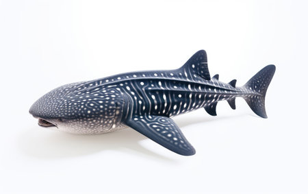 Whale Sharks Majestic Filter Feeding Isolated on White Backgroundの素材