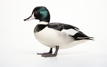 Bufflehead Duck Expert underwater navigator Isolated on a Transparent Background PNG.の素材