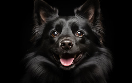 Schipperke Dog Energetic Companion Isolated on a Transparent Background PNG.の素材