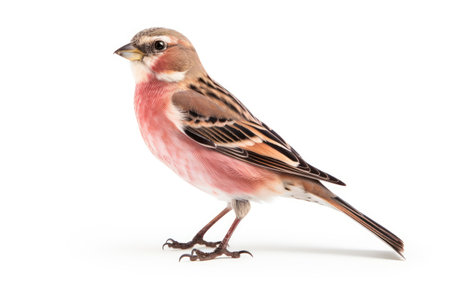 Linnet Melodious songbird Isolated on a Transparent Background PNG.の素材