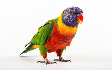 Lorikeet Colorful Avian pollinator Isolated on a Transparent Background PNG.の素材