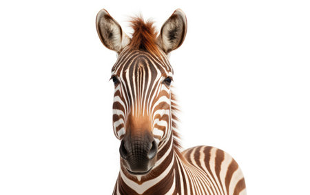 Quagga Striped Southern Zebra Isolated on a Transparent Background PNG.の素材