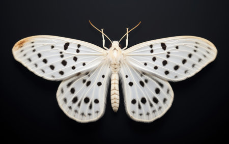 Orchard Ermine Moth Garden Pollinator Isolated on a Transparent Background PNGの素材