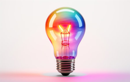 Aurora Bulb Ambient Elegance Serene Illumination on a White or Clear Surface PNG Transparent Backgroundの素材