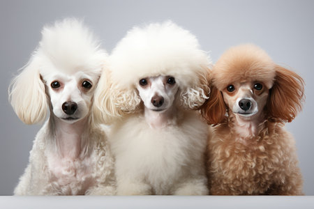Furry Alliance Canine Poodle Companionship on a White or Clear Surface PNG Transparent Backgroundの素材