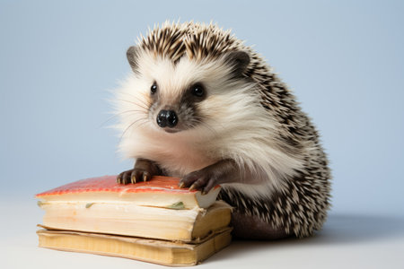 Four Toed Hedgehogs Aquatic Encounter on a White or Clear Surface PNG Transparent Backgroundの素材
