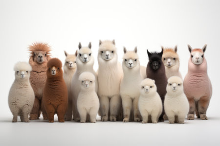 Frozen and Furry Penguin Alpaca Duo on a White or Clear Surface PNG Transparent Backgroundの素材