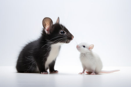 Skunk Mouse Furry Friends Unite Wildly on a White or Clear Surface PNG Transparent Backgroundの素材