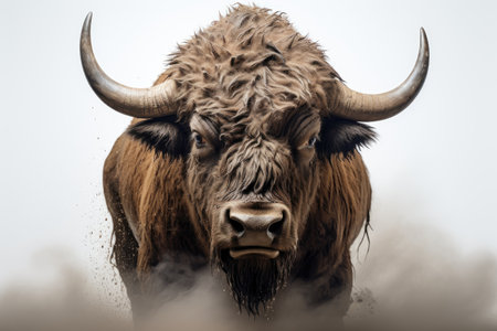 Bison Herds Enduring Symbols of Wilderness on a White or Clear Surface PNG Transparent Backgroundの素材