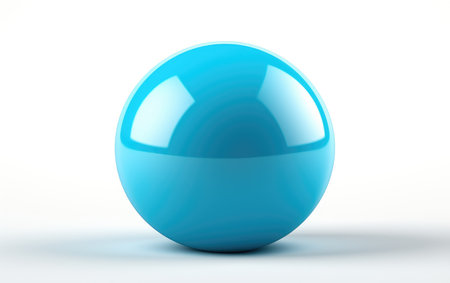 Azure Sphere Vibrant Blue Essence on a White or Clear Surface PNG Transparent Backgroundの素材