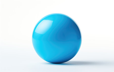 Blue Orb Radiant Spherical Elegance on a White or Clear Surface PNG Transparent Backgroundの素材