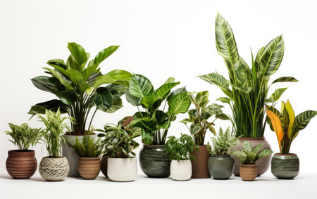 Indoor Foliage Charm Houseplants Visage on a White or Clear Surface PNG Transparent Backgroundの素材