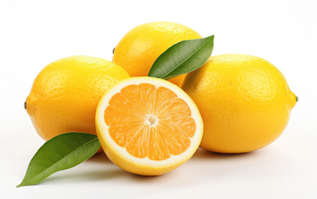 Vibrant Citrus Medley Burst of Zest on a White or Clear Surface PNG Transparent Backgroundの素材