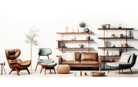 Elements Crafting Interior Design Wonders on a White or Clear Surface PNG Transparent Backgroundの素材